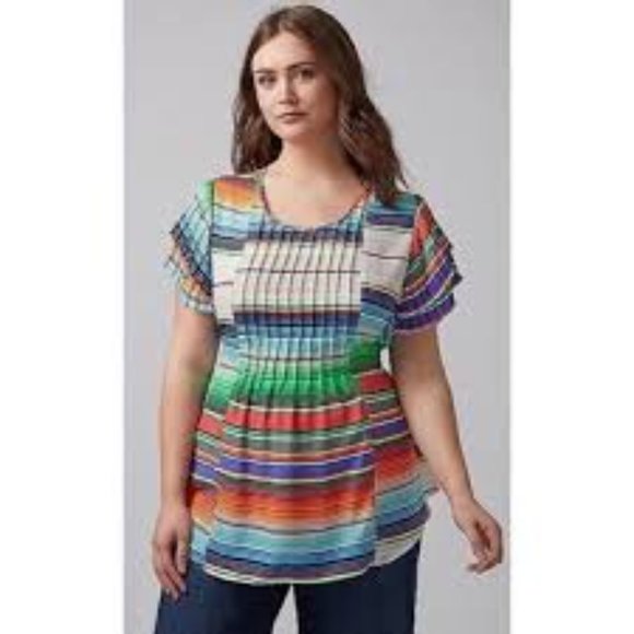 Melissa McCarthy Seven7 Tops - Lane Bryant Aztec Blouse Size 3X